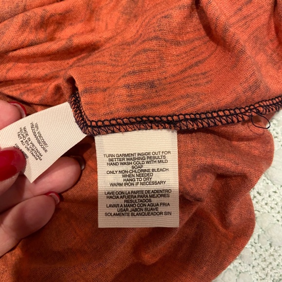 Rachel Roy Maxi Dress Size M | Burnt Orange & Black | Crocheted Collar | Pockets - Picture 7 of 11